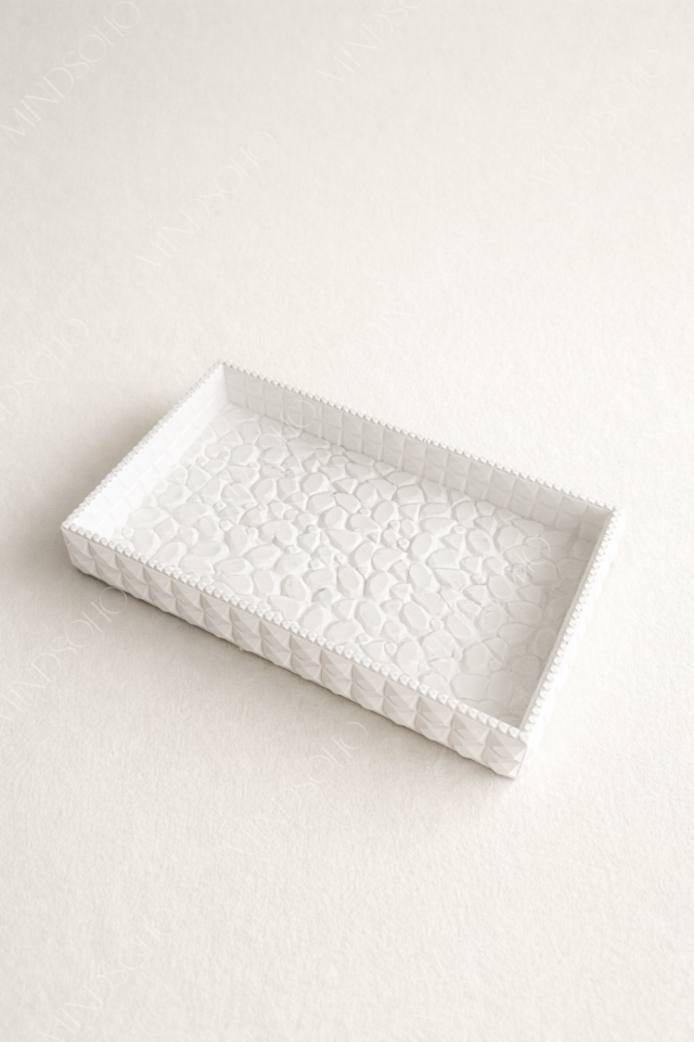 Evara Dekoratif Taş Dokulu Tepsi