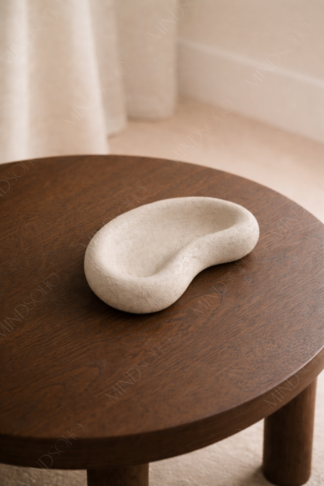 Lirae Dokulu Dekoratif Tabak | Bej