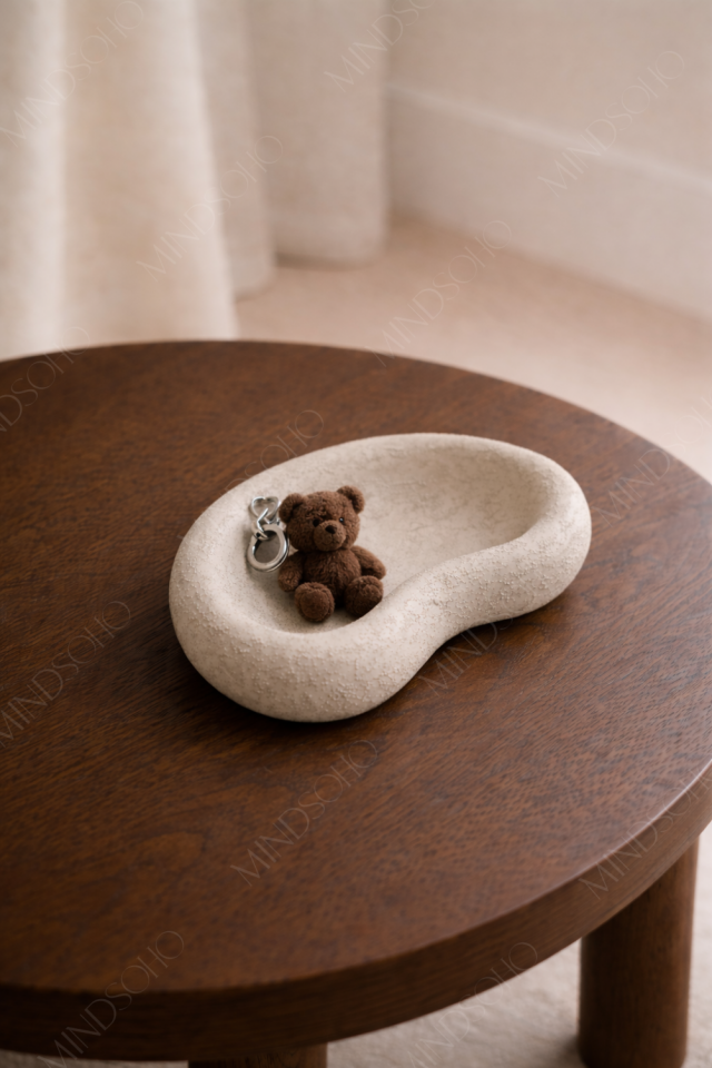 Lirae Dokulu Dekoratif Tabak | Bej