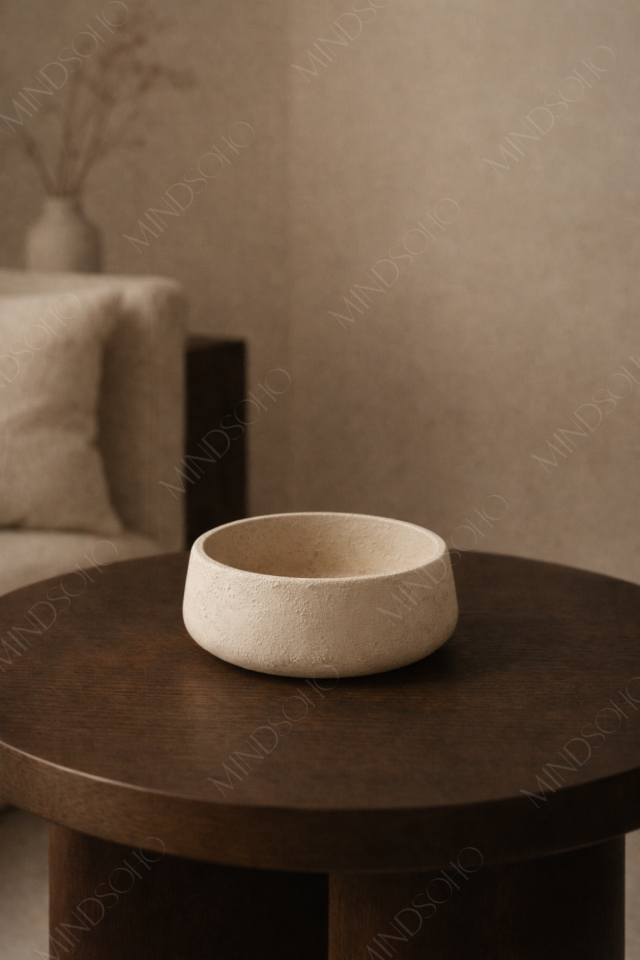 Ruva Dokulu Dekoratif Kase | Bej