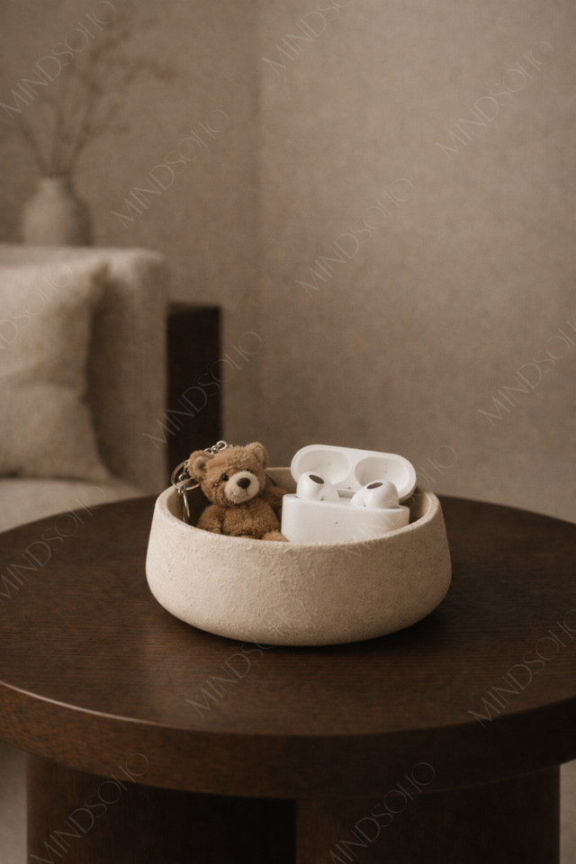 Ruva Dokulu Dekoratif Kase | Bej