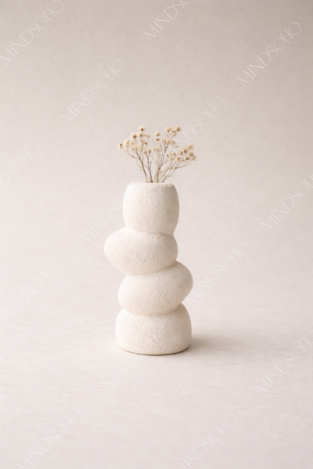 Amoré Dokulu Vazo | Bej