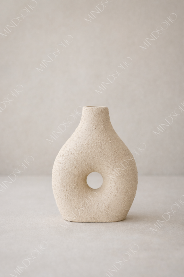 Favren Dokulu Vazo | Bej