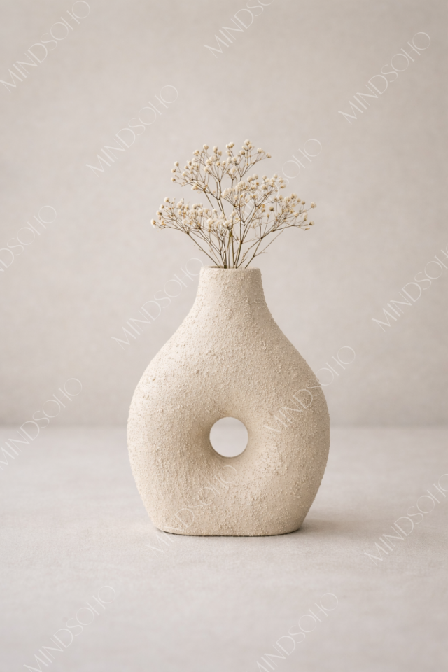 Favren Dokulu Vazo | Bej