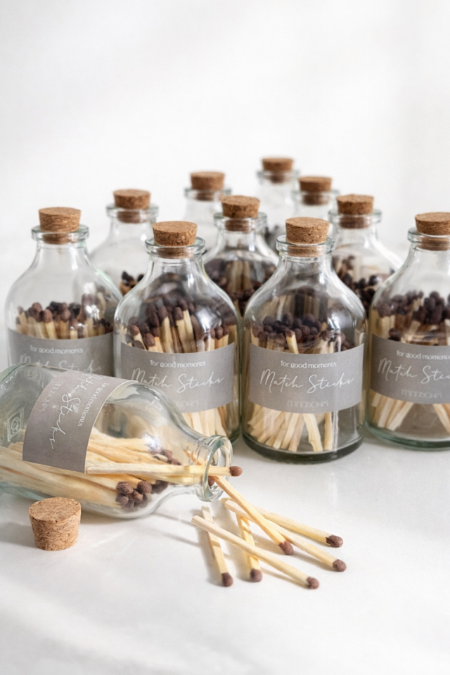 Cam Şişe Kibrit | 8x4 cm