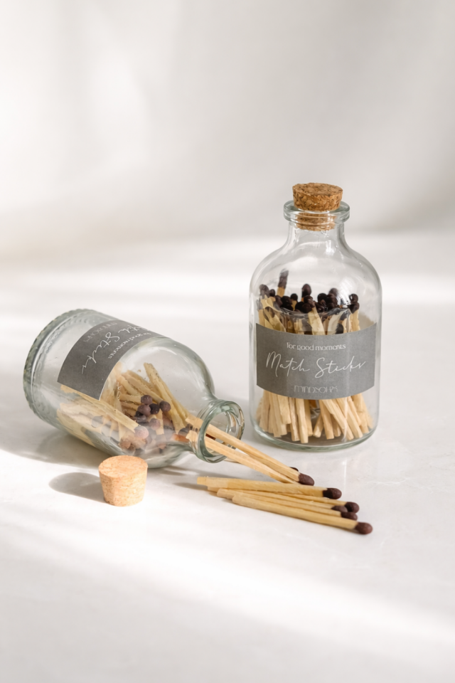 Cam Şişe Kibrit | 8x4 cm