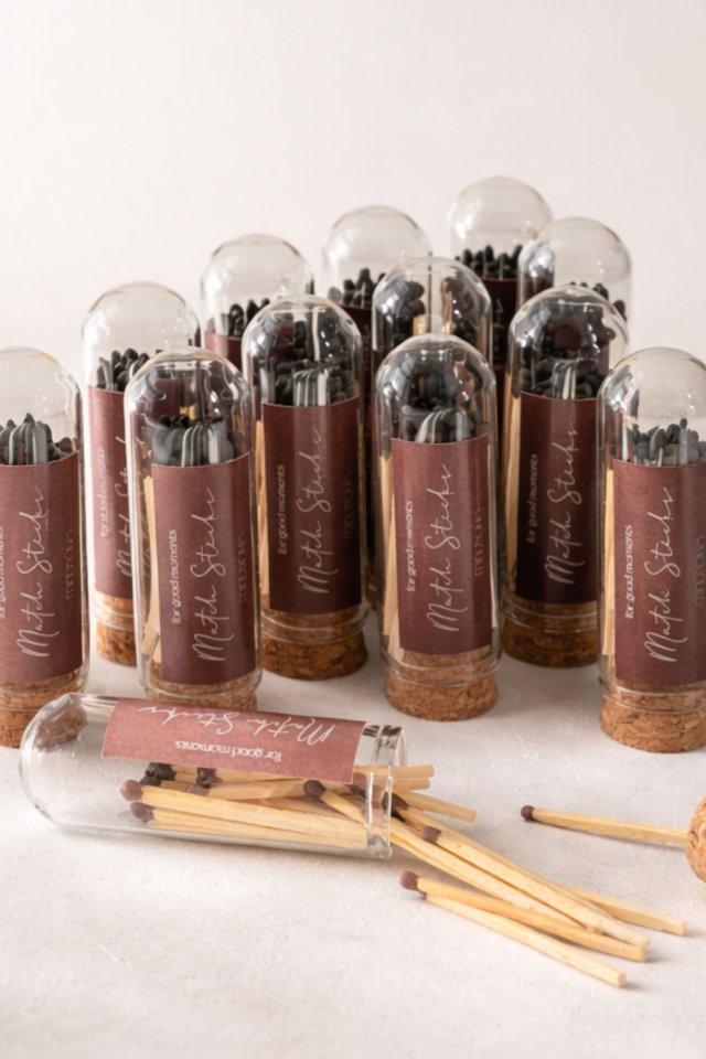 Mantar Tıpalı Cam Şişe Kibrit