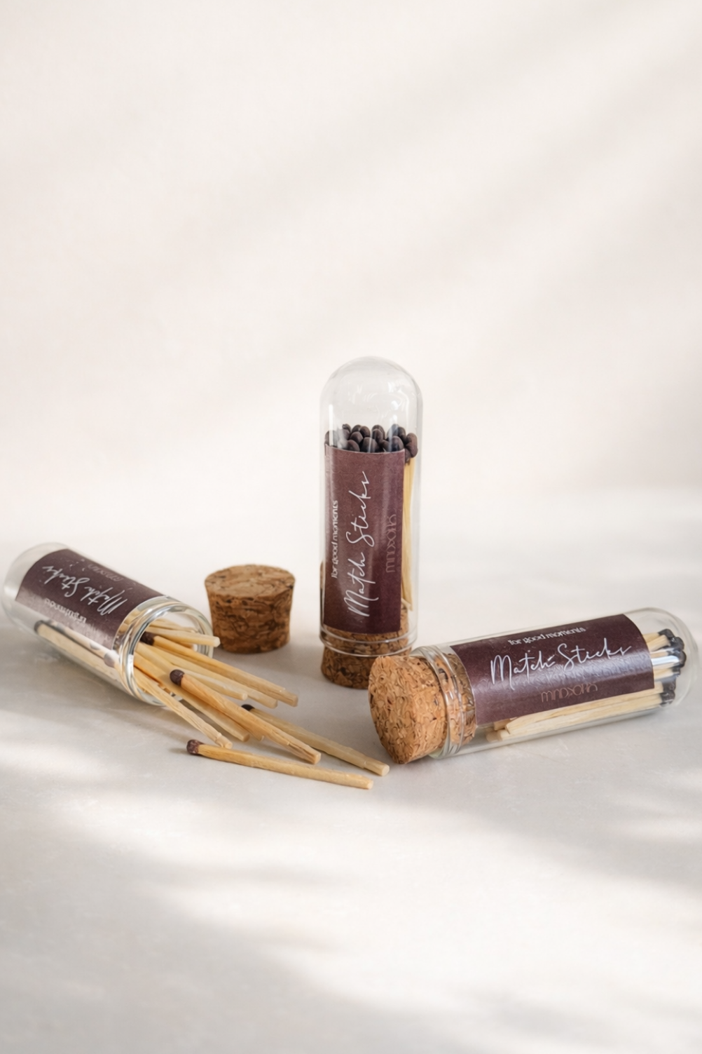 Mantar Tıpalı Cam Şişe Kibrit