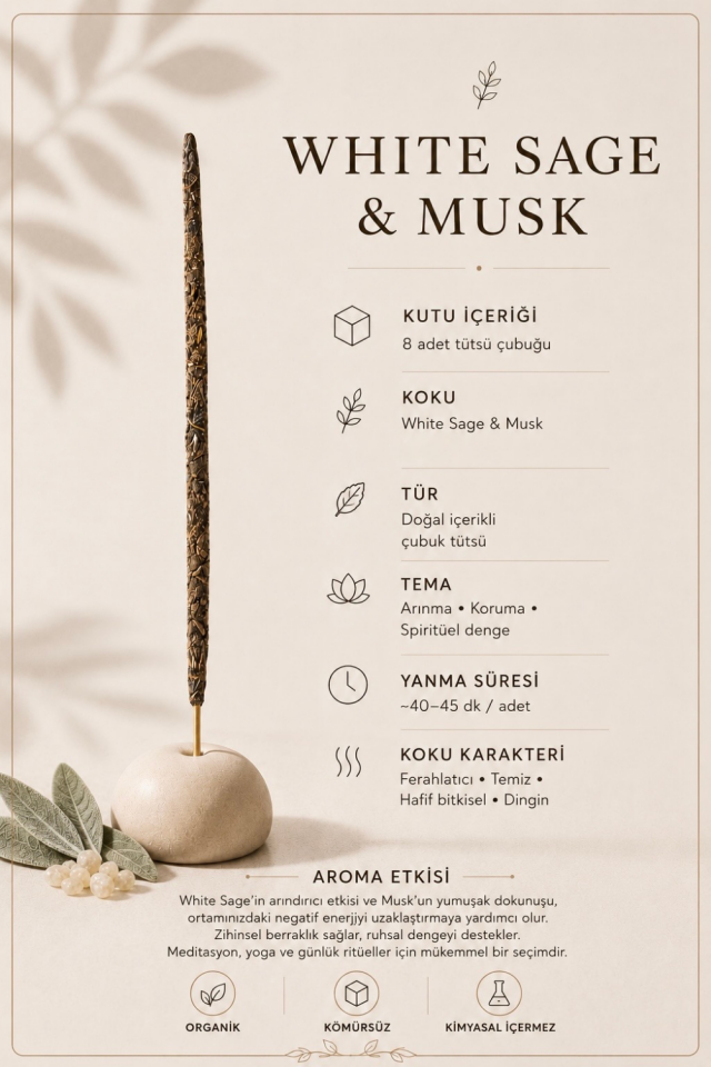 Adaçayı & Musk Organik Tütsü