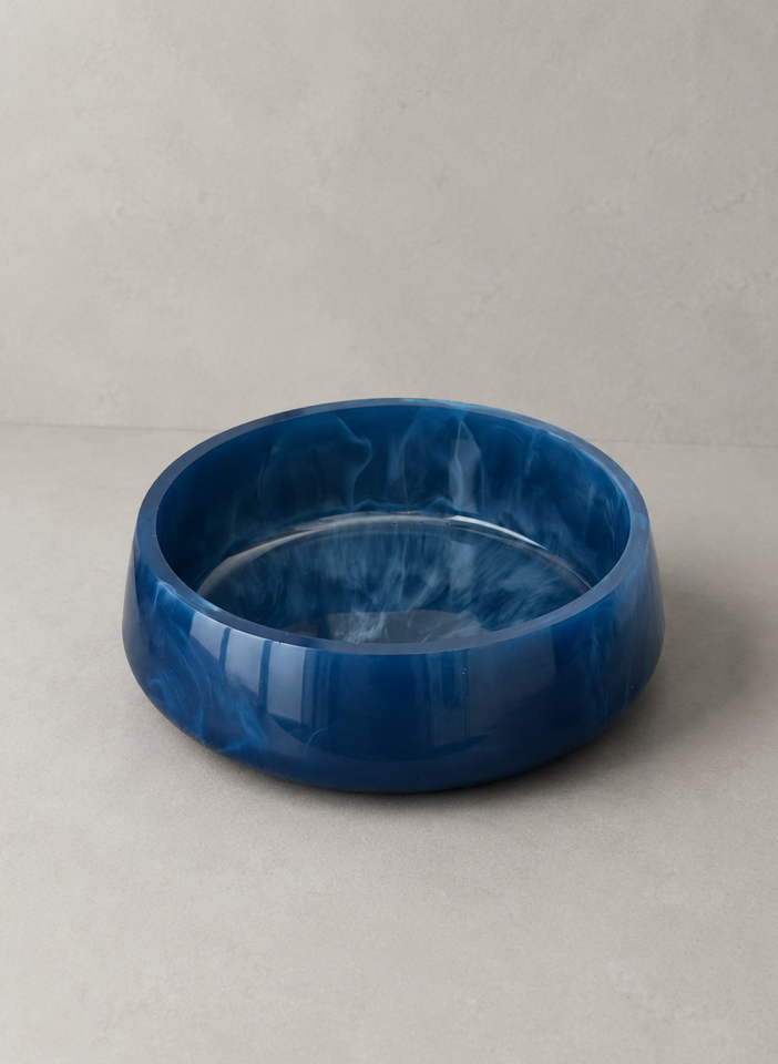 Moire Large Dekoratif Kase | Lacivert